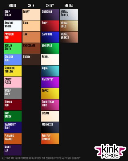 Kink Forge - Color Chart